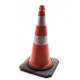 Cone de sinal. 75 cm refletivo com base preta